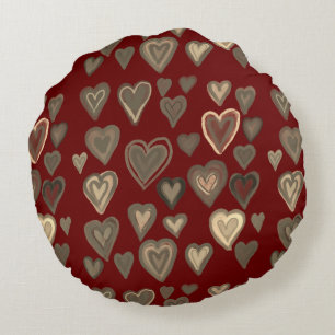 hearts round pillow