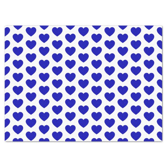 royal blue hearts tissue paper