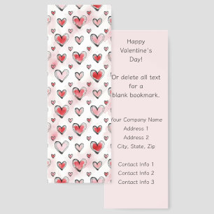 Hearts Save the Date Promotional Valentine's Bookmarks