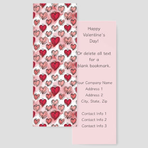 Hearts Save the Date Promotional Valentine's Day Bookmarks
