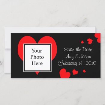 Hearts Save The Date Wedding Photo Card by henishouseofpaper at Zazzle