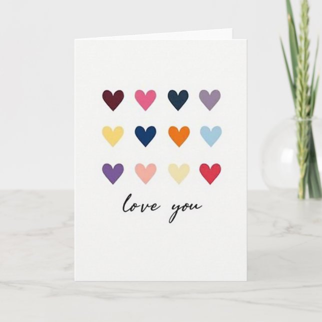 Hearts Say Love You Card (Front)