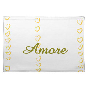 Hearts Scroll Wedding Cloth Placemat