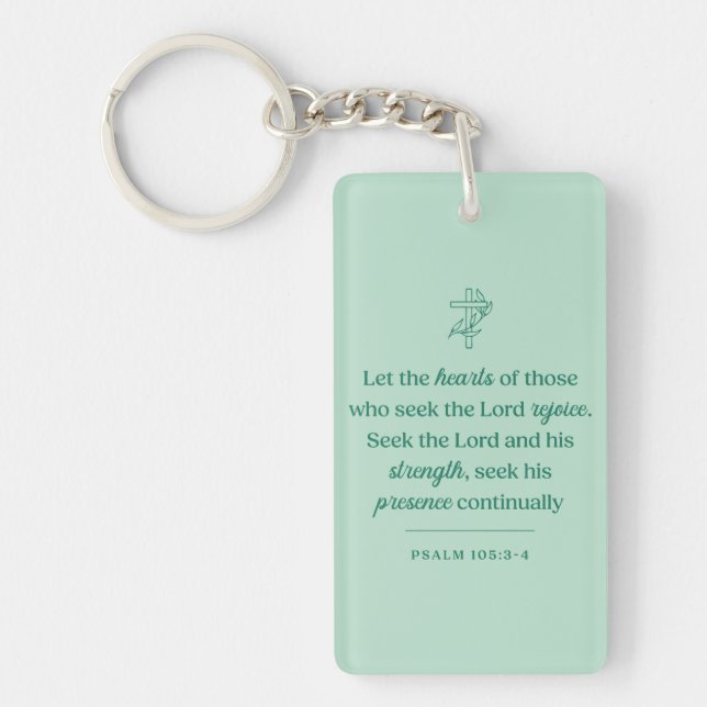 Hearts Seeking the Lord Christian Keychain (Front)
