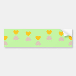 Hearts shapes on light green bumper sticker