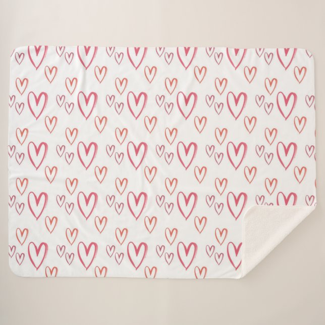 Hearts Sherpa Blanket (Front (Horizontal))