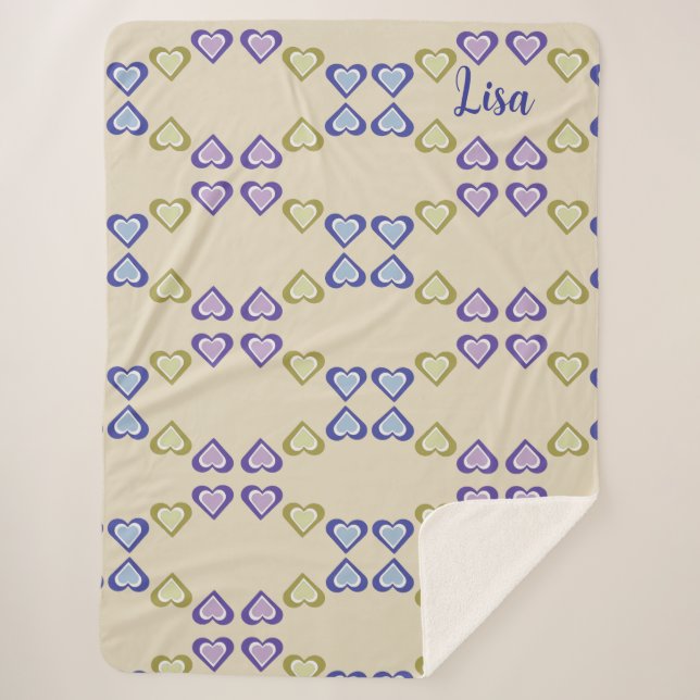 Hearts Sherpa Blanket (Front)