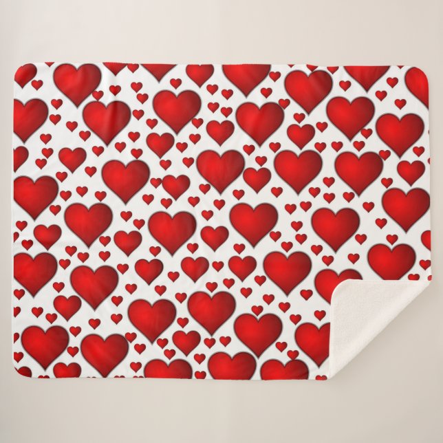 Hearts Sherpa Blanket (Front (Horizontal))