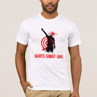 Hearts Shout Love Mens Shirt Logo