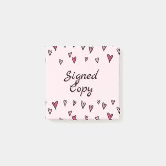 Hearts Signed Copy Post It Notes for Authors