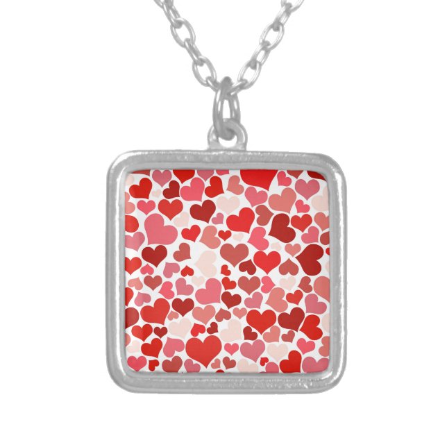 HEARTS SILVER PLATED NECKLACE (Front)