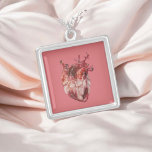 Hearts Silver Plated Necklace<br><div class="desc">🖤</div>