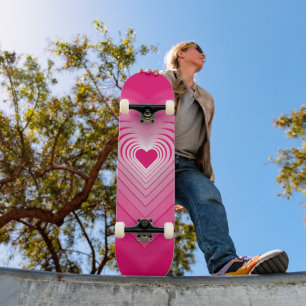 Hearts Skateboard - Pink