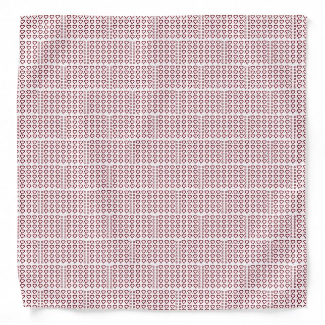 Hearts & Small Dots Red & White Chic Design Bandana (Front)