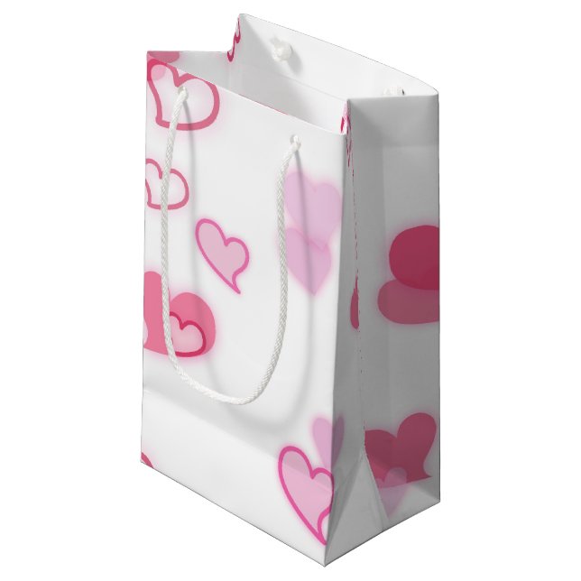 Hearts Small Gift Bag (Front Angled)