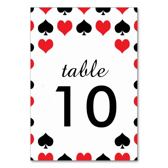 Hearts Spades Casino Table Card