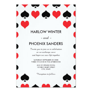 Hearts Spades Casino Wedding Invitation