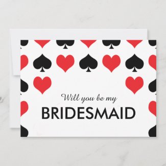 Hearts Spades Casino Will You Be My Bridesmaid Invitation