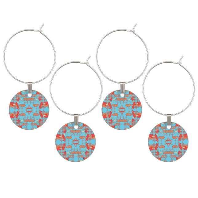 Hearts Sparks Wine Charm (Staggered)