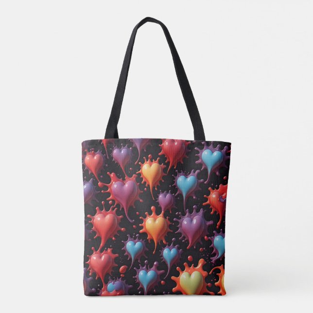 Hearts Splash Art  Tote Bag (Back)