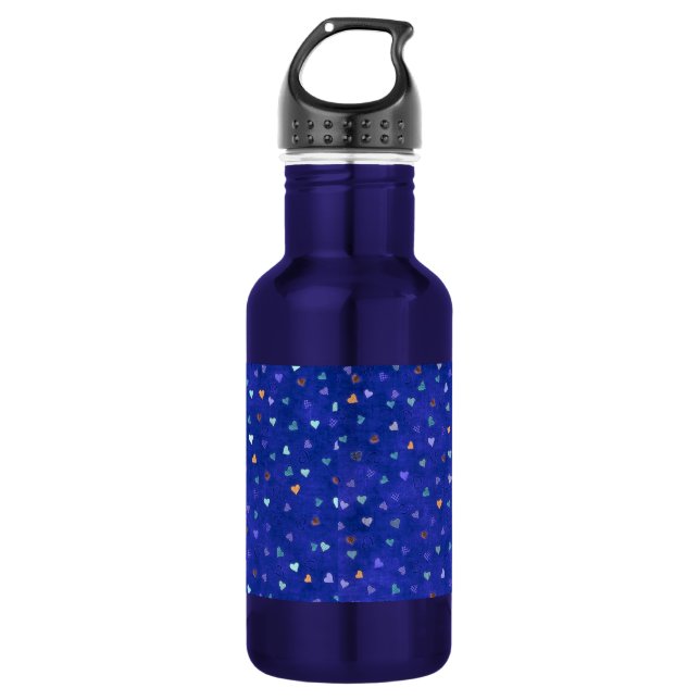 Hearts Stainless Steel Water Bottle (Front)