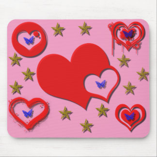 Hearts, Stars, Butterfly Mousepad