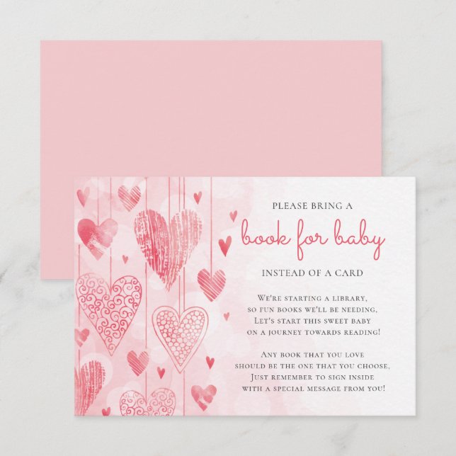 Hearts Sweetheart Shower Book for Baby  Enclosure  (Front/Back)