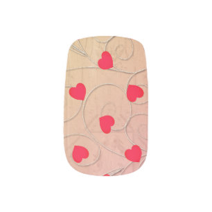 Hearts & Swirls Gradient Minx Nail Art
