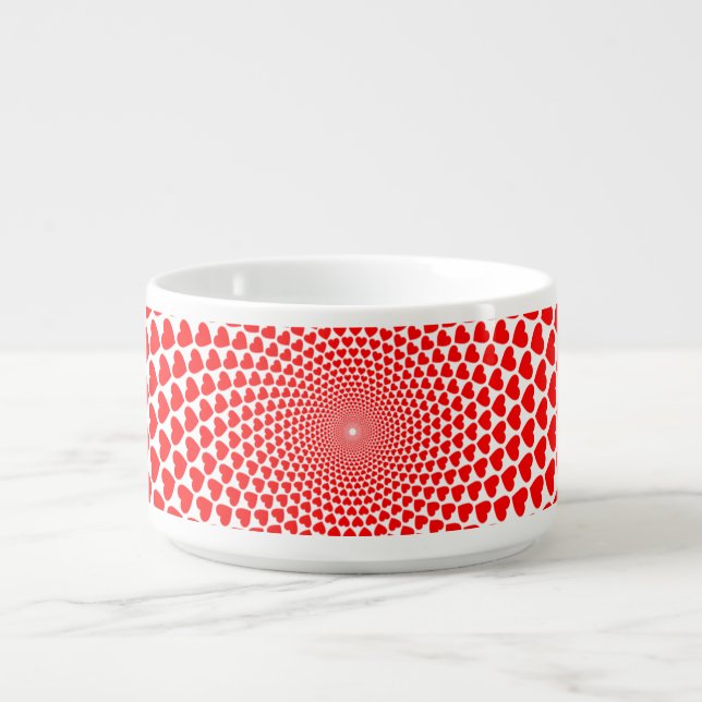 Hearts Symbols Red Mandala Pattern-25870 Bowl (Center)