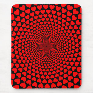 Hearts Symbols Red Mandala Pattern-25870 Mouse Pad