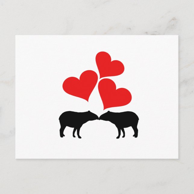 Hearts & Tapirs Postcard (Front)
