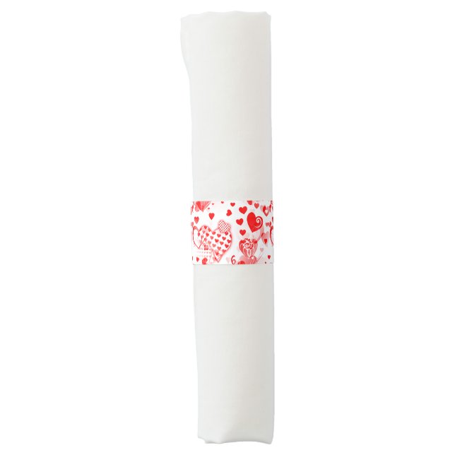 Hearts Tattoo seamless pattern + your ideas Napkin Bands (Front)