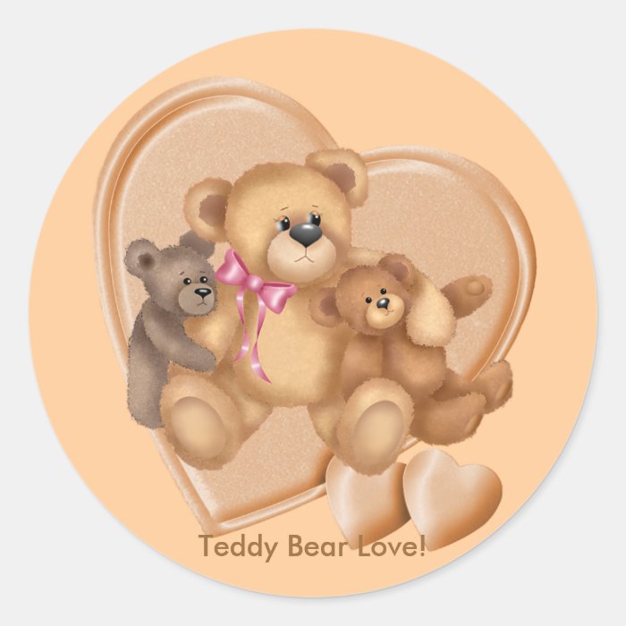 Hearts Teddy Bear Love Stickers