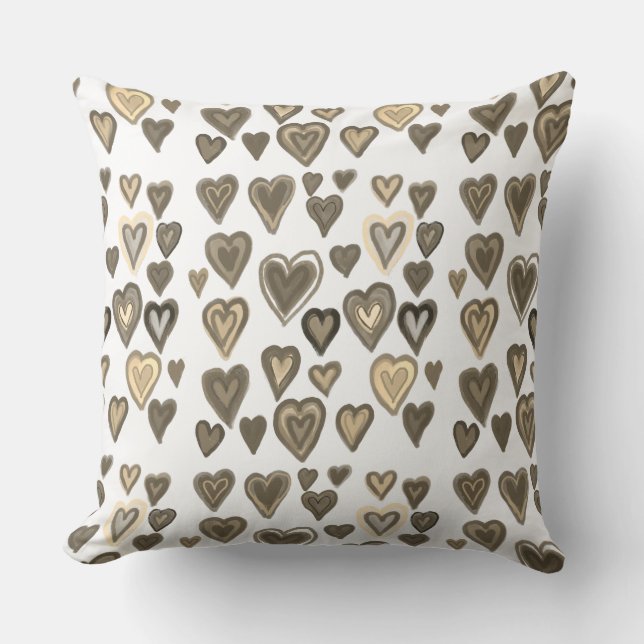 hearts throw pillow (Front)