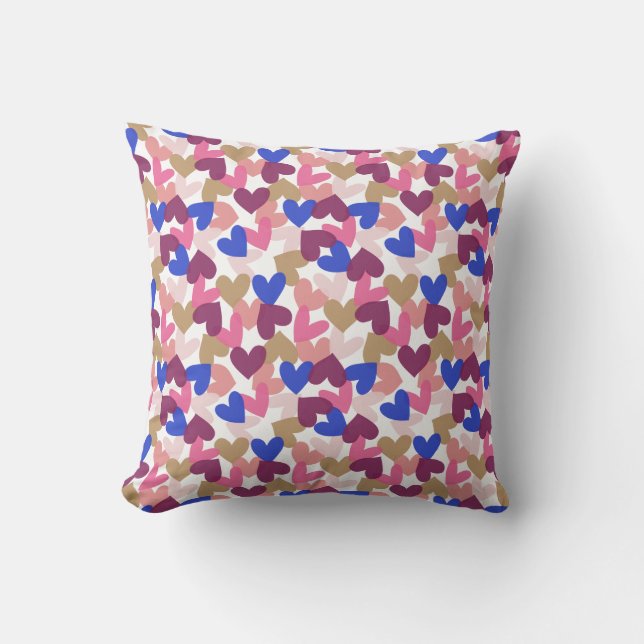 Hearts Throw Pillow (Front)