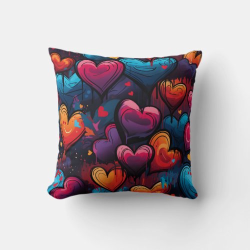 Hearts Throw Pillow