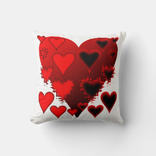 Hearts Throw Pillow