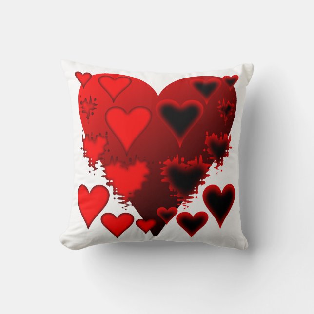 Hearts Throw Pillow (Front)