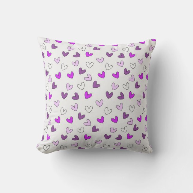Hearts Throw Pillow (Front)