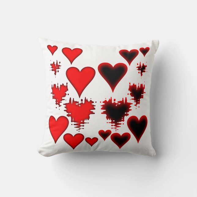 Hearts Throw Pillow (Front)