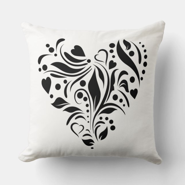Hearts Throw Pillow (Front)