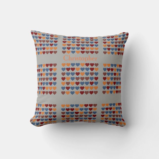 Hearts Throw Pillow (Front)