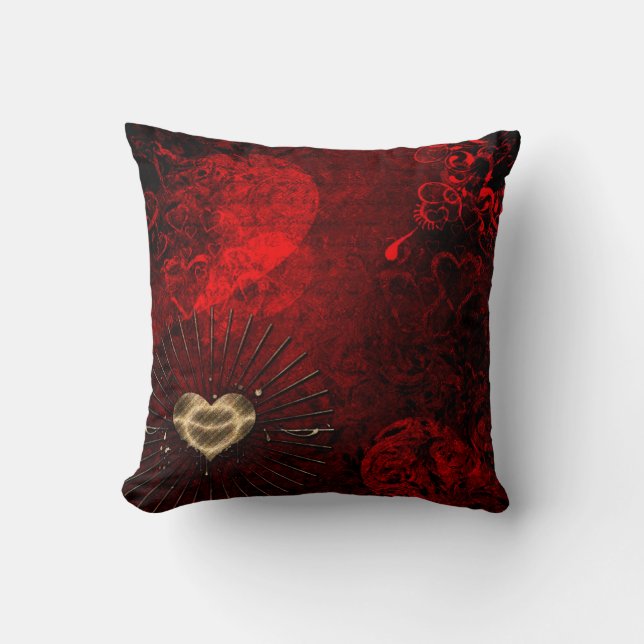 Hearts Throw Pillow (Front)