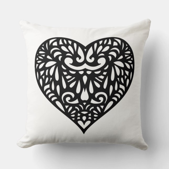 Hearts Throw Pillow (Front)