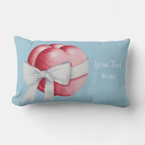 hearts tied with white ribbon bow romantic lumbar pillow