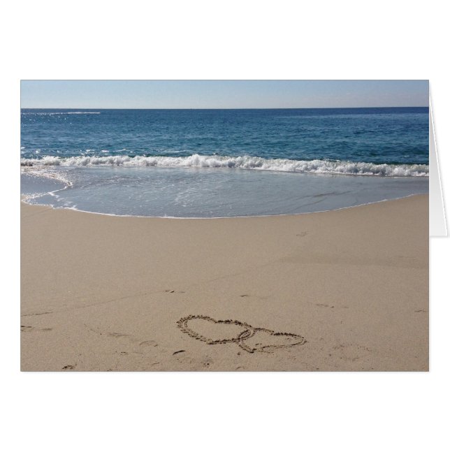 Hearts Together in the Sand Cards (Front Horizontal)