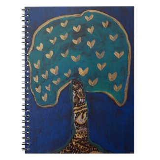 Hearts Tree Love Magic Illustration Notebook