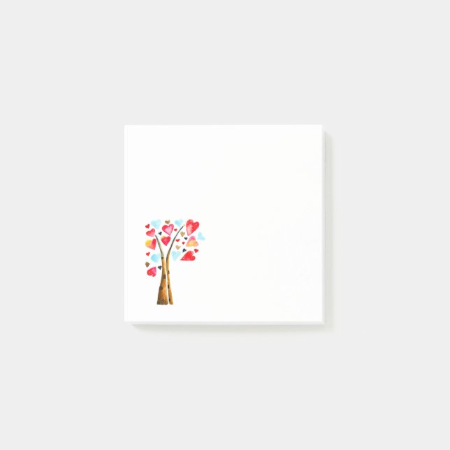 Hearts tree whimsical valemtines post-it notes (Front)