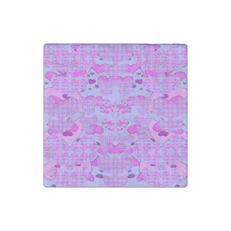 Hearts Tulips Stone Magnet