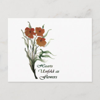 Hearts Unfold As Flowers Postcard